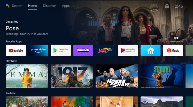 Choose the Apps section on your Android TV home screen