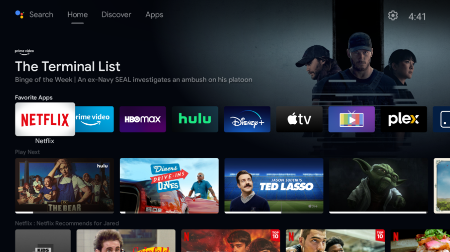 Choose the Apps option on your Android TV