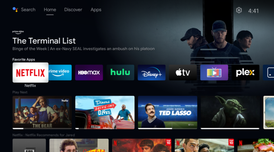 Choose the Apps section on your Android TV