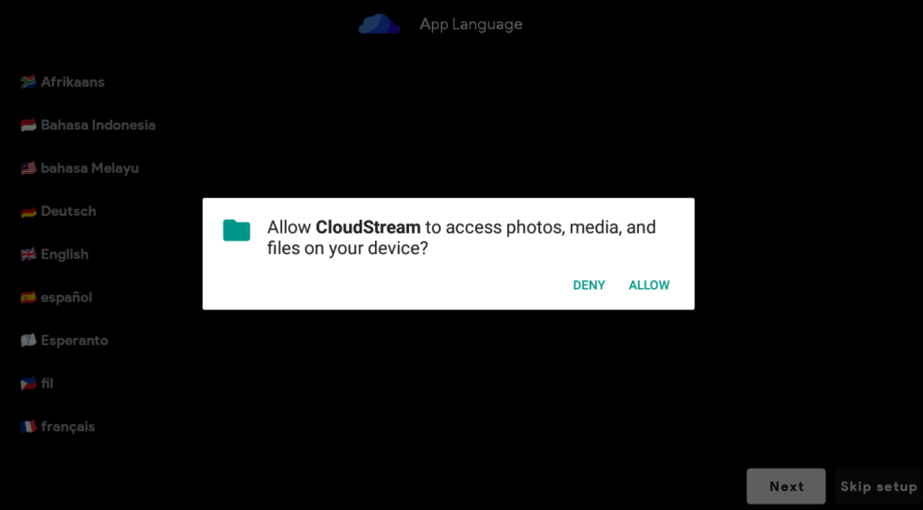 CloudStream APK- Click Allow