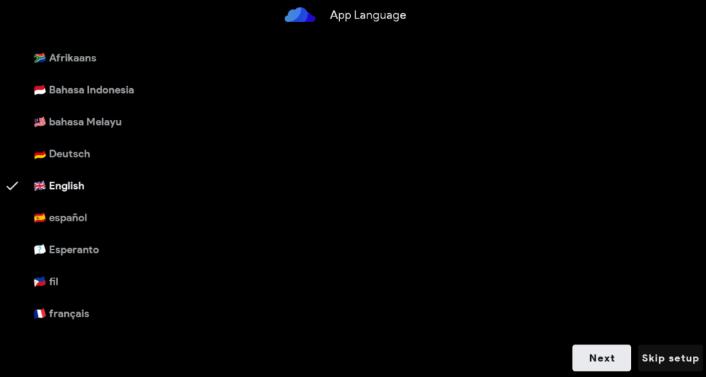 Select the App Language