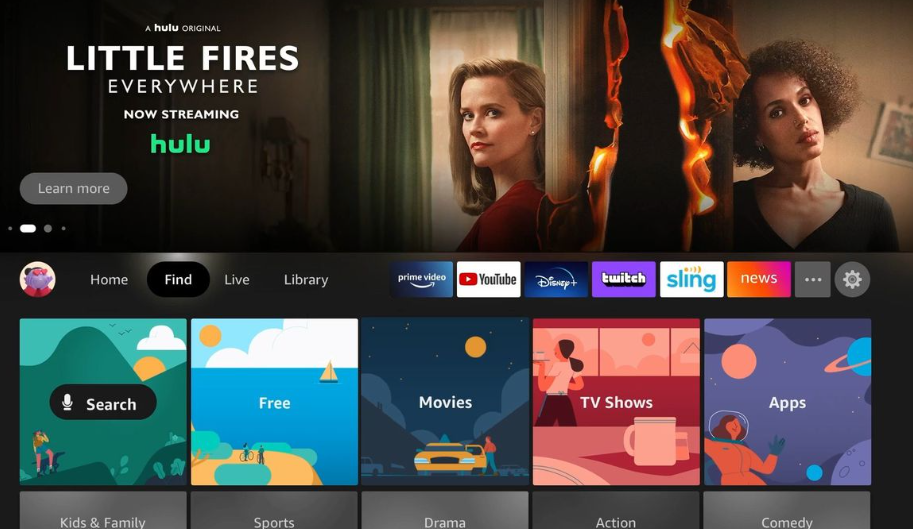 Click the Find icon and search for the Britbox app