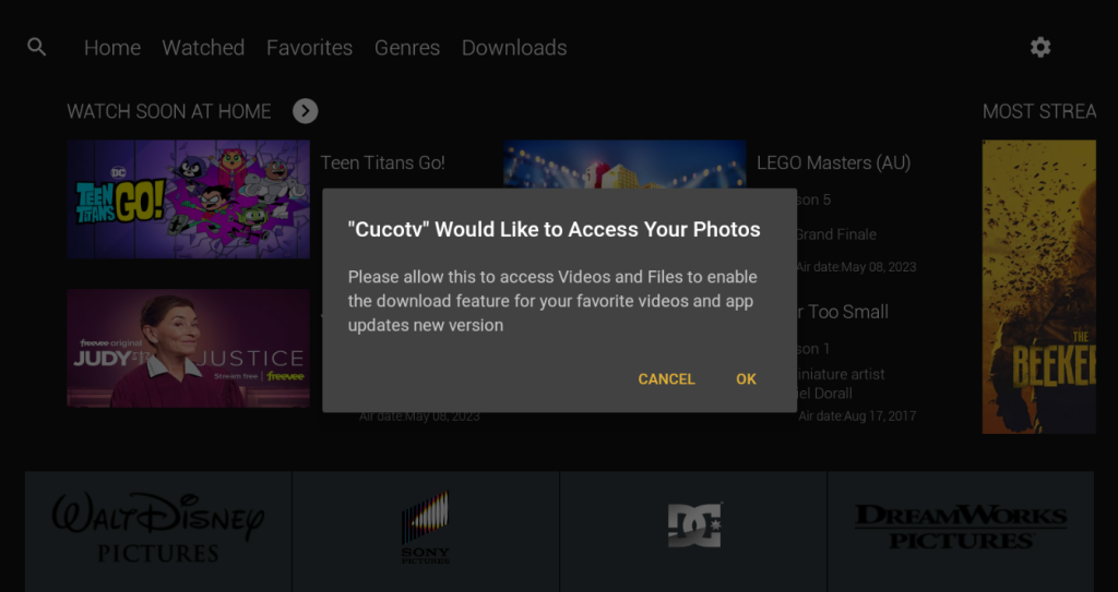 Click the OK option to access the media files on your device