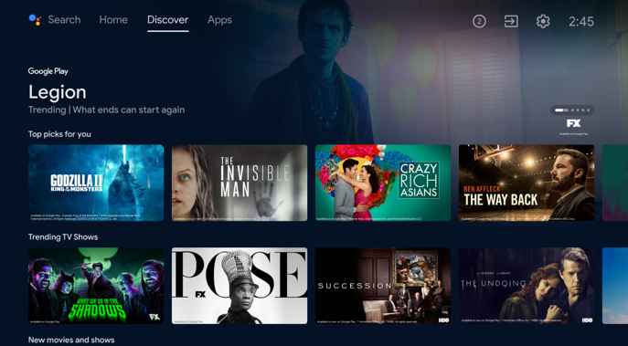 Hit the Apps section on the Android TV home screen