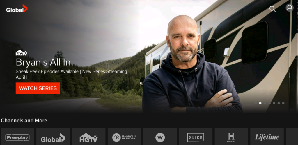 Global TV APK - Home