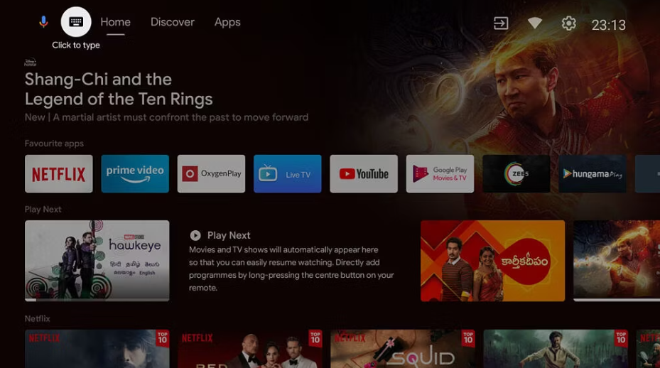 Hit the Apps option on Android TV home screen