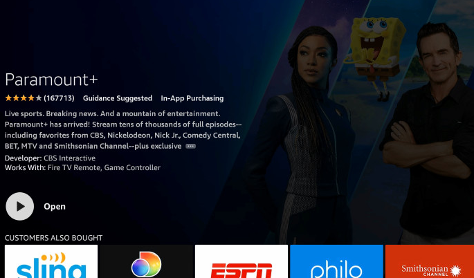 Click Open to launch the Paramount Plus app on your device