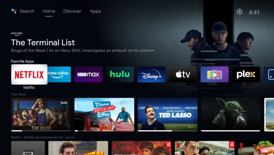 Choose the Apps option on your Android TV 