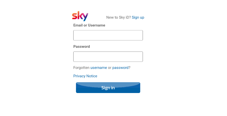 Sky Go - Sign In