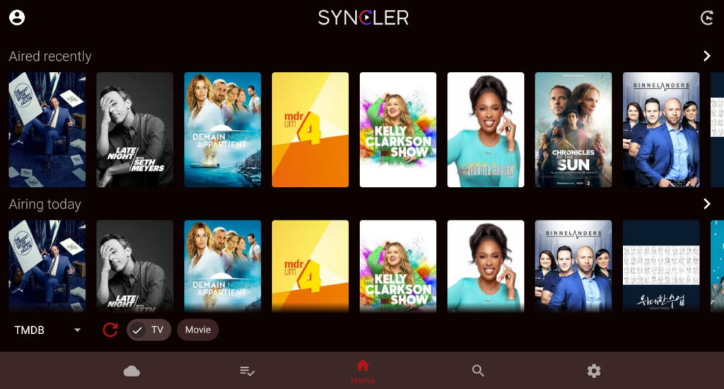 Home screen of the Syncler app