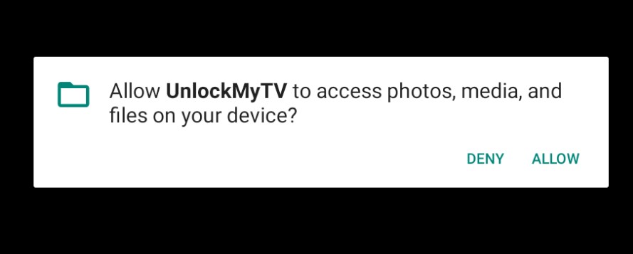 Click Allow Option on UnlockMyTV