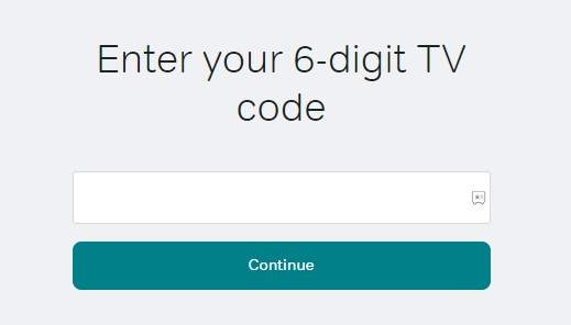 Click Continue on NOW TV Activation Page