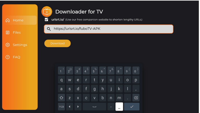 Enter fuboTV APK in the search bar