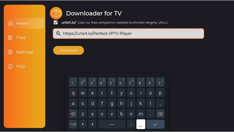 Perfect IPTV Player APK-Enter the URL