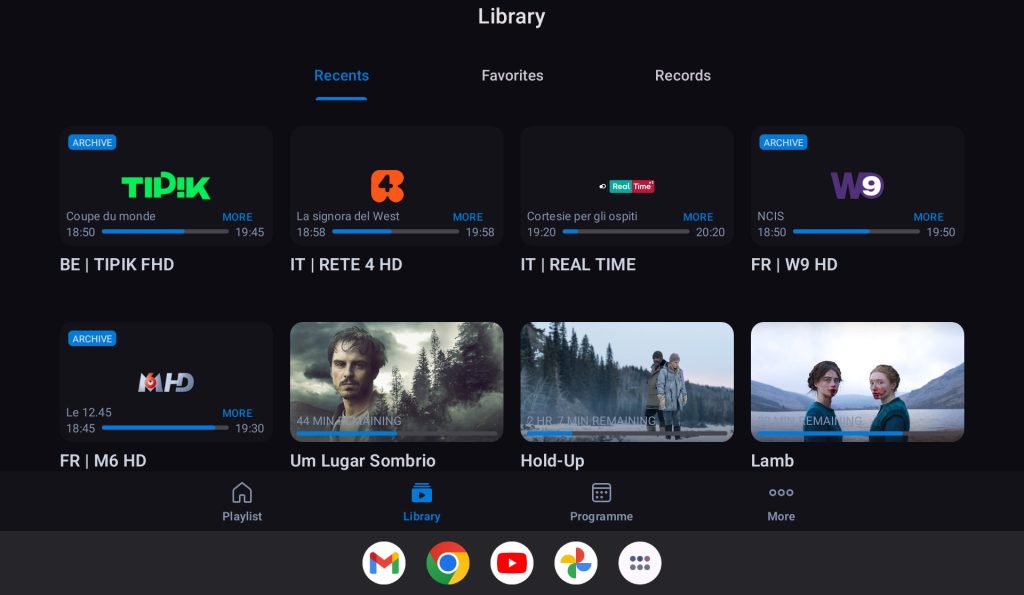 Perfect IPTV Player- Library section