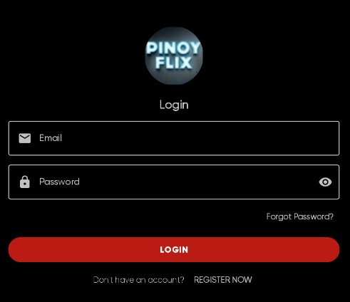 PinoyFlix Login Page