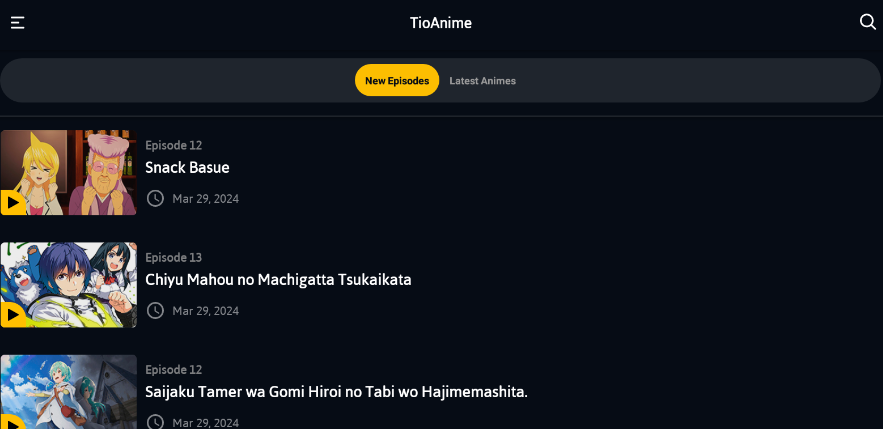 TioAnime APK - Home